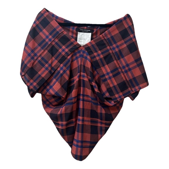 (SOLD) Junya Watanabe AD 2005 Plaid Blouse - Picture 1 of 6